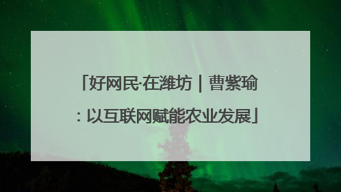 好网民·在潍坊｜曹紫瑜：以互联网赋能农业发展