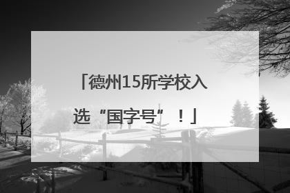 德州15所学校入选“国字号”！