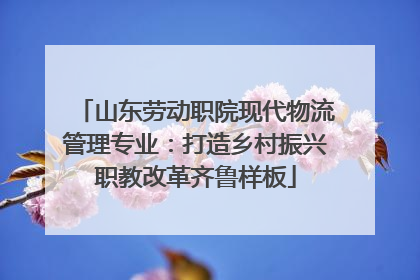 山东劳动职院现代物流管理专业：打造乡村振兴职教改革齐鲁样板