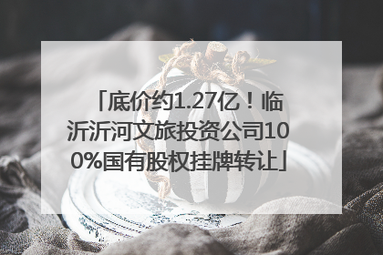 底价约1.27亿！临沂沂河文旅投资公司100%国有股权挂牌转让