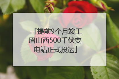 提前9个月竣工 眉山西500千伏变电站正式投运