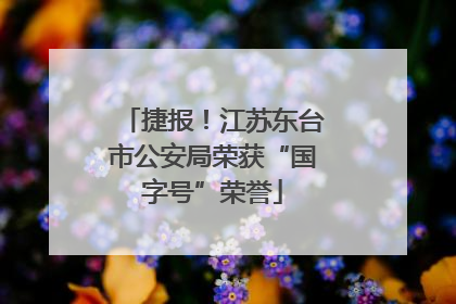 捷报！江苏东台市公安局荣获“国字号”荣誉