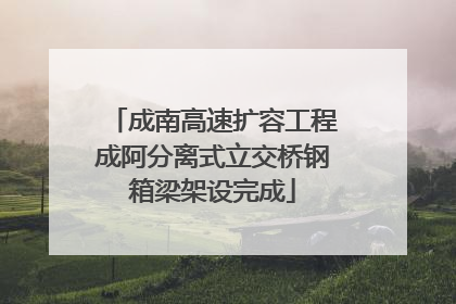 成南高速扩容工程成阿分离式立交桥钢箱梁架设完成