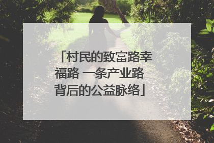 村民的致富路幸福路 一条产业路背后的公益脉络