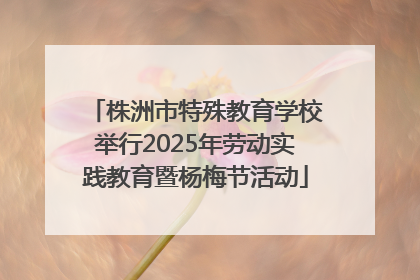 株洲市特殊教育学校举行2025年劳动实践教育暨杨梅节活动