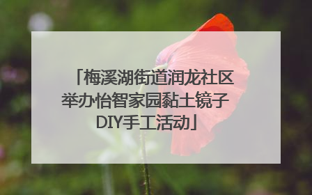 梅溪湖街道润龙社区举办怡智家园黏土镜子DIY手工活动