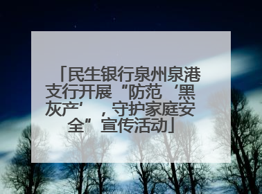 民生银行泉州泉港支行开展“防范‘黑灰产’，守护家庭安全”宣传活动