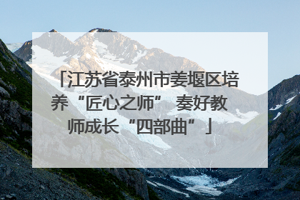 江苏省泰州市姜堰区培养“匠心之师” 奏好教师成长“四部曲”