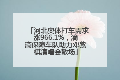 河北奥体打车需求涨966.1%，滴滴保障车队助力邓紫棋演唱会散场