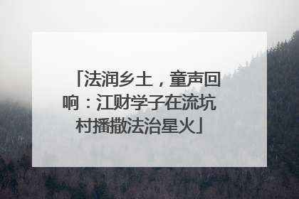 法润乡土，童声回响：江财学子在流坑村播撒法治星火