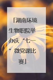 湖南环境生物职院举办庆“七一”微党课比赛