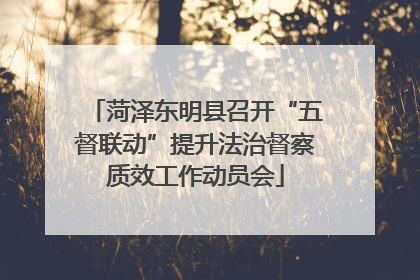 菏泽东明县召开“五督联动”提升法治督察质效工作动员会