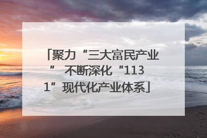聚力“三大富民产业” 不断深化“1131”现代化产业体系