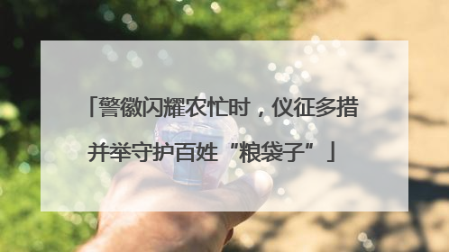 警徽闪耀农忙时，仪征多措并举守护百姓“粮袋子”