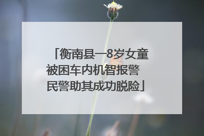 衡南县一8岁女童被困车内机智报警 民警助其成功脱险