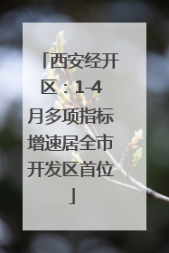 西安经开区：1-4月多项指标增速居全市开发区首位
