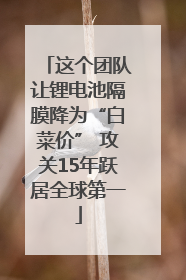 这个团队让锂电池隔膜降为“白菜价” 攻关15年跃居全球第一