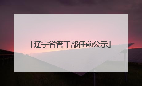辽宁省管干部任前公示