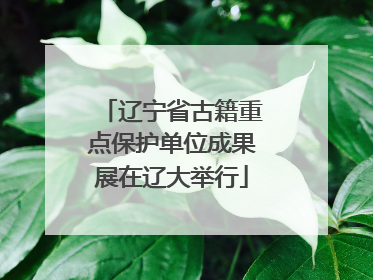辽宁省古籍重点保护单位成果展在辽大举行