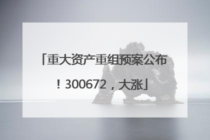 重大资产重组预案公布！300672，大涨