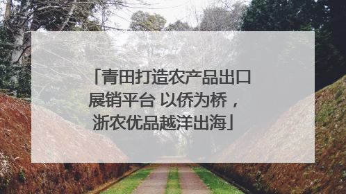 青田打造农产品出口展销平台 以侨为桥，浙农优品越洋出海