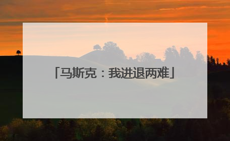 马斯克：我进退两难