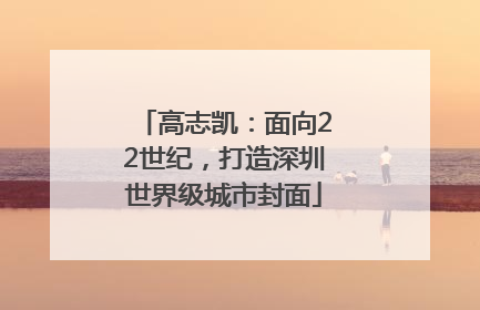 高志凯：面向22世纪，打造深圳世界级城市封面