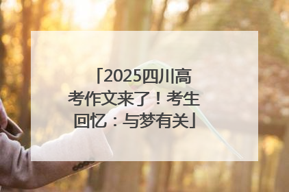 2025四川高考作文来了！考生回忆：与梦有关