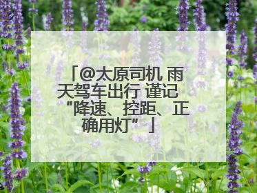 @太原司机 雨天驾车出行 谨记“降速、控距、正确用灯”